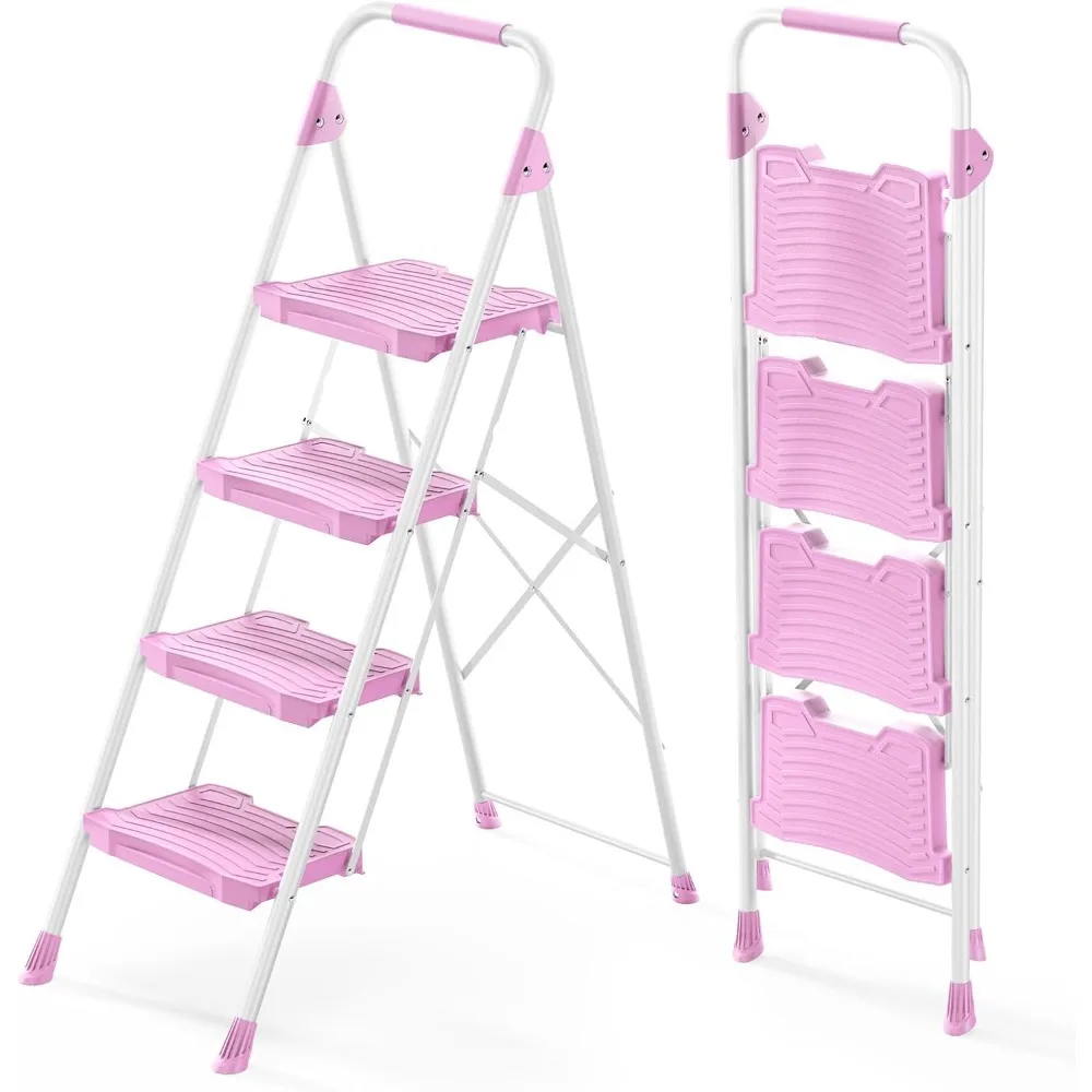 

Складная 4-ступенчатая лестница с поручнями, широкими нескользящими педалями, грузоподъемностью 900 фунтов, для дома, гаража, сада