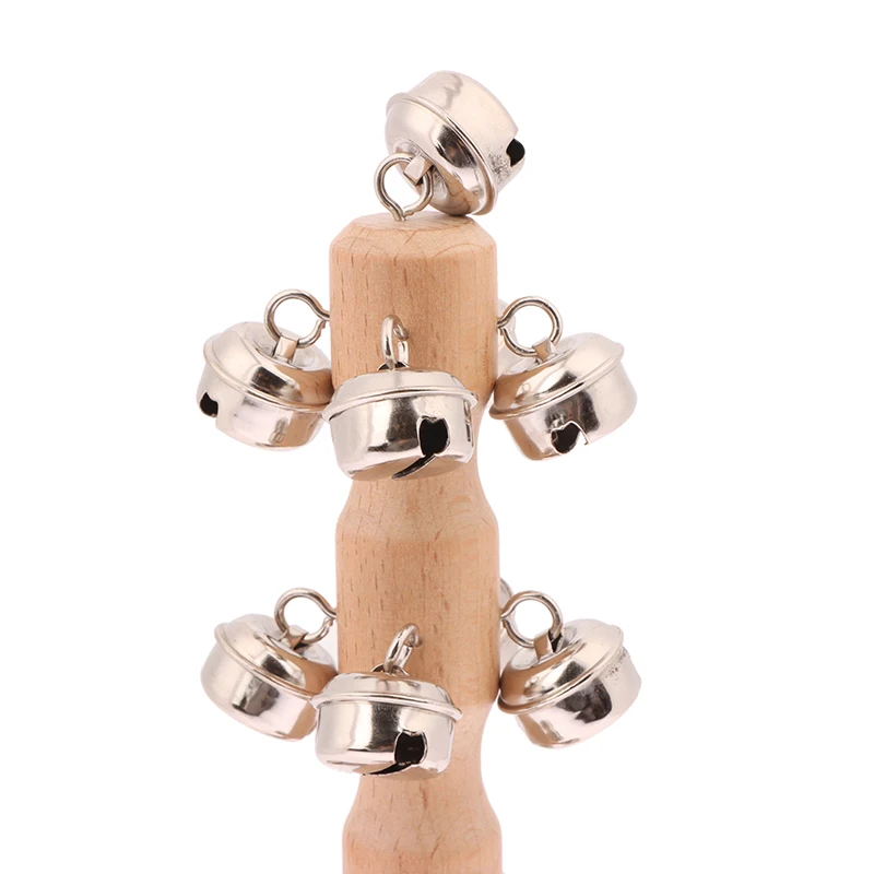 Chocalho de madeira para crianças, 19cm, instrumento musical de discussão, brinquedo para festa, educação precoce, campainha, jardim de infância, auxiliares de ensino