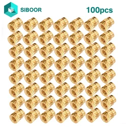 100pcs Copper Thread Knurled Brass M3xD5xL4 Threaded Heat Set Heat Resistant Insert Embedment Nuts 3D Printer Parts