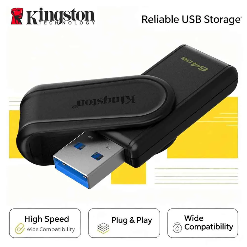 Original Kingston 3.2 Gen 1 USB Flash Drive Portable 64G 128G 256G 512G Interface Suitable Use Available Capacities for Computer