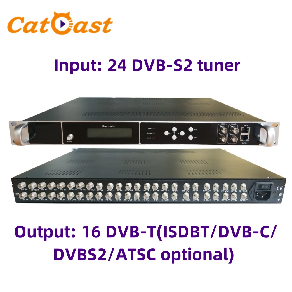 

T2MI Transponder DVB-S2 Tuner to 8 16 carriers DVB-S2 DVB-T DVB-T2 DVB-C ISDBT ATSC RF Digital Modulator convertor