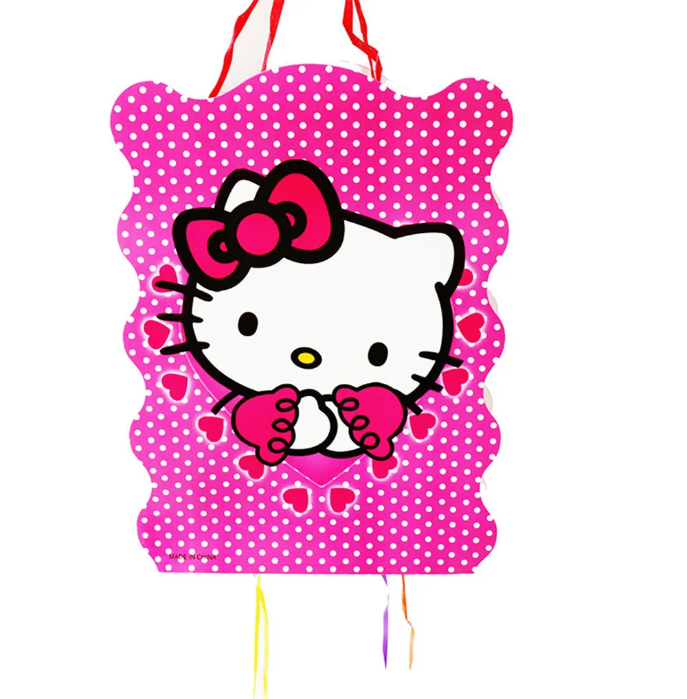1 pieza Hello Kitty Pinatas fiesta de cumpleaños Deco Piñata evento decoración de fiesta niñas niños niños favores DIY Pinata