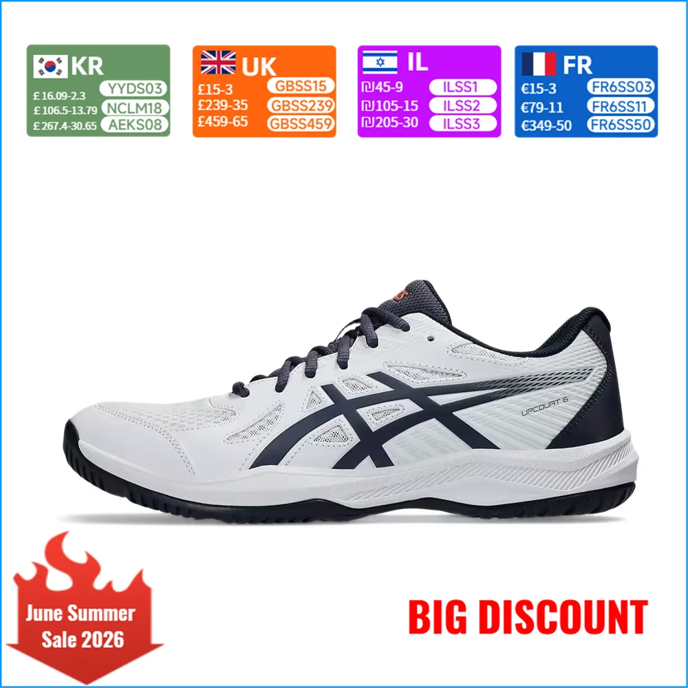 

ASICS Gel-Upcourt 6 Men's Low-Top Training Shoes – Cushioned, Breathable, Comfortable & Durable, White/Blue 1071A104-102