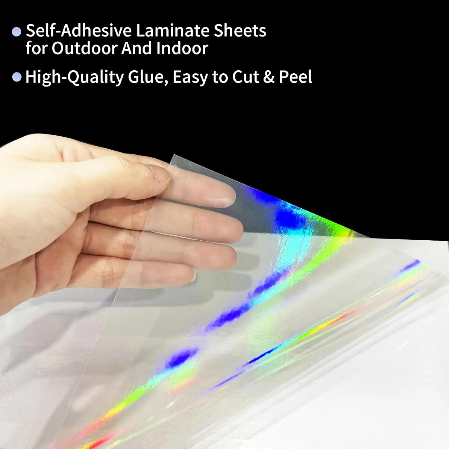 für Inkjet-Holografie-Aufkleberpapier, transparent, Regenbogenfarben, A4, 20 Blatt, durchscheinendes, bedruckbares Vinyl für Scrapbooking, Laptops und Bastelarbeiten – Detail 3