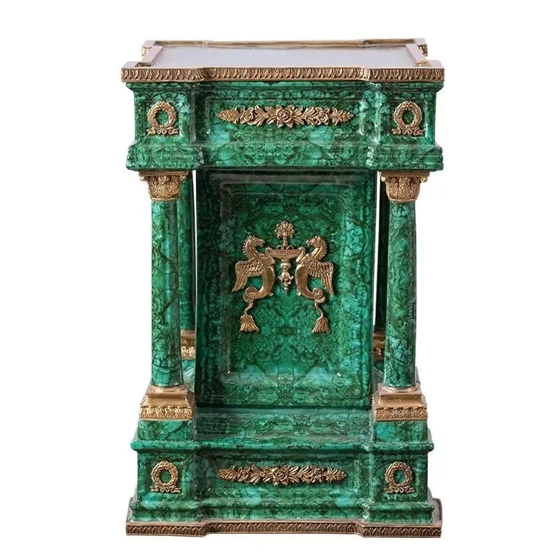 Traditional European Ceramic Roman Pillar Lamp Podium with Floral Design Handmade Home Decoration for Wedding