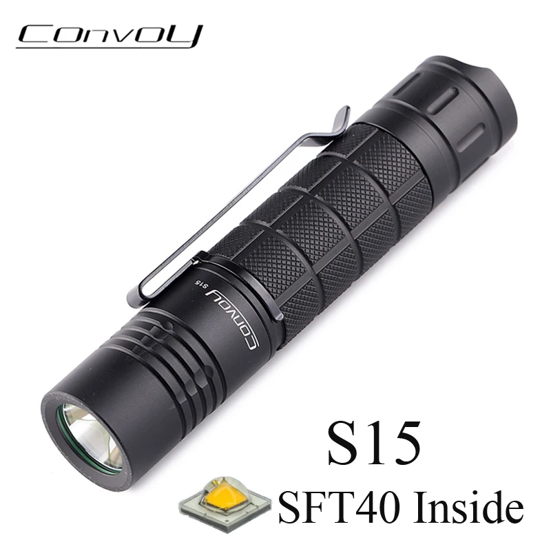 

Convoy S15 with SFT40 Flashlight 4 modes High Powerful 18650 Flash Torch Light Camping Work Lamp Bike Light Latarka Linterna Led