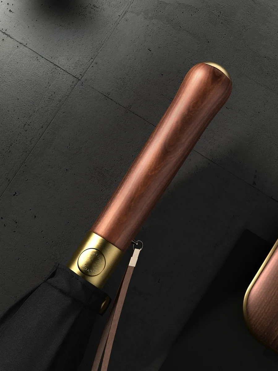 

OLY6 Vintage Long-Handled Wooden-Handled Men's Busin Umbrella Reinforced f-Auatic Large Double-Windproof Rain Um...