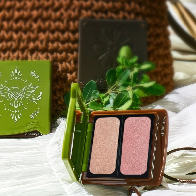 Qianyan self-organized monochrome blush expansion and contraction color cold brew blush disc high-gloss grooming blush disc
