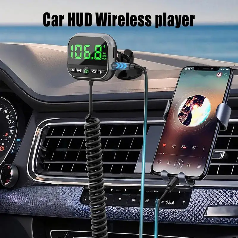 

BT Car Adapter Fm Radio Adapter Multifunctional Mp3 Player Transmitters With LED Display Speed Detector For Music Calls Audio