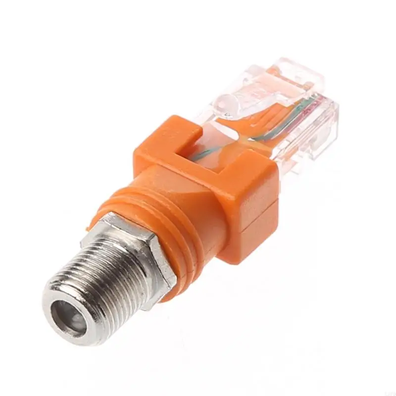 A3PD RF to RJ45 Converter Adapter F Female to RJ45 Male Coaxial Barrel Coupler Adapter Connector Coax Straight Connector