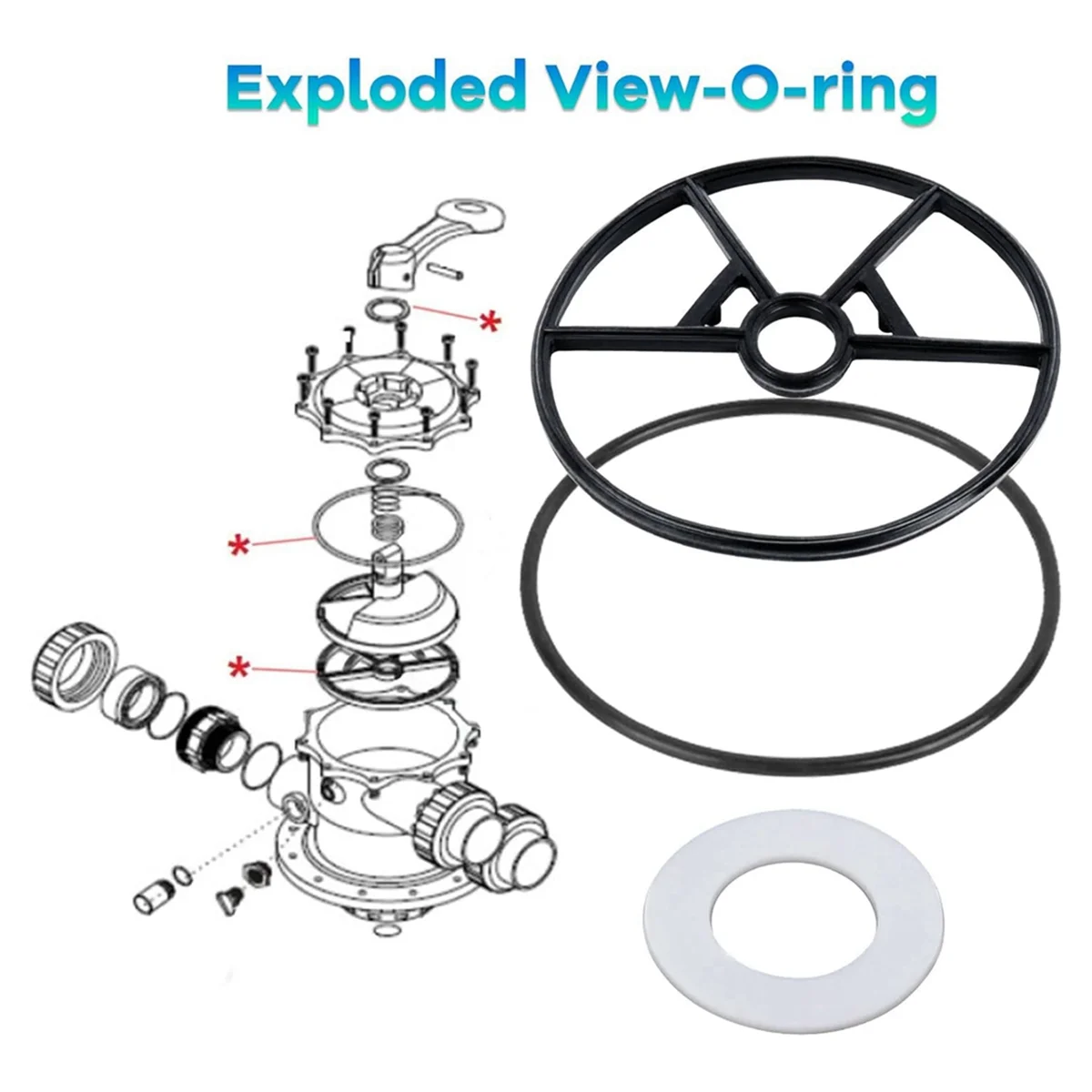Junta tórica Kit de juntas de araña Filtro de arena para piscina Piezas de junta de sellado de válvula para válvula Sp0714t Vari-XL y SPX0714CA