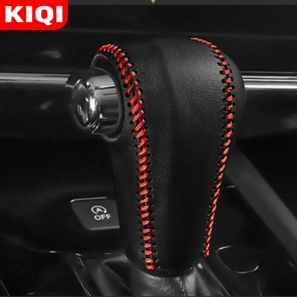 

KIQI AT Car Gear Head Shift Collars for Honda Vezel HRV HR-V 2014 - 2020 Leather Shift Knob Protection Cover Accessories