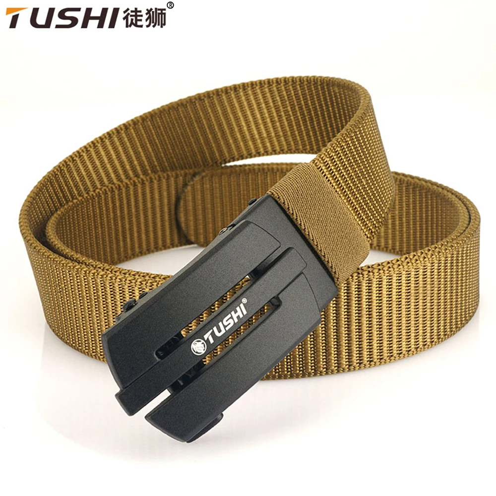 

TUSHI New Casual Automatic Nylon For Men Alloy Buckle Male Trousers Business s Luxury Quality Designer Men's Belt Durable