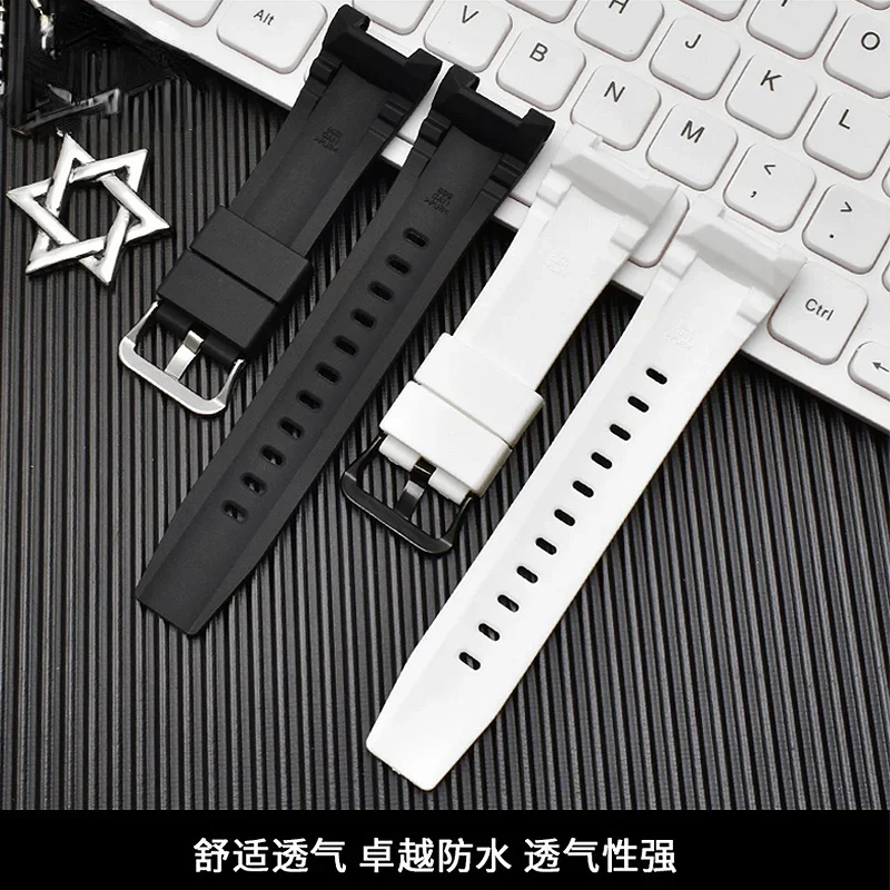 Silicone Watch Strap for Casio GST-W110/S130/B100/100g/S110 Waterproof Sweat-Proof Soft Comfortable Rubber Watchband 26mm