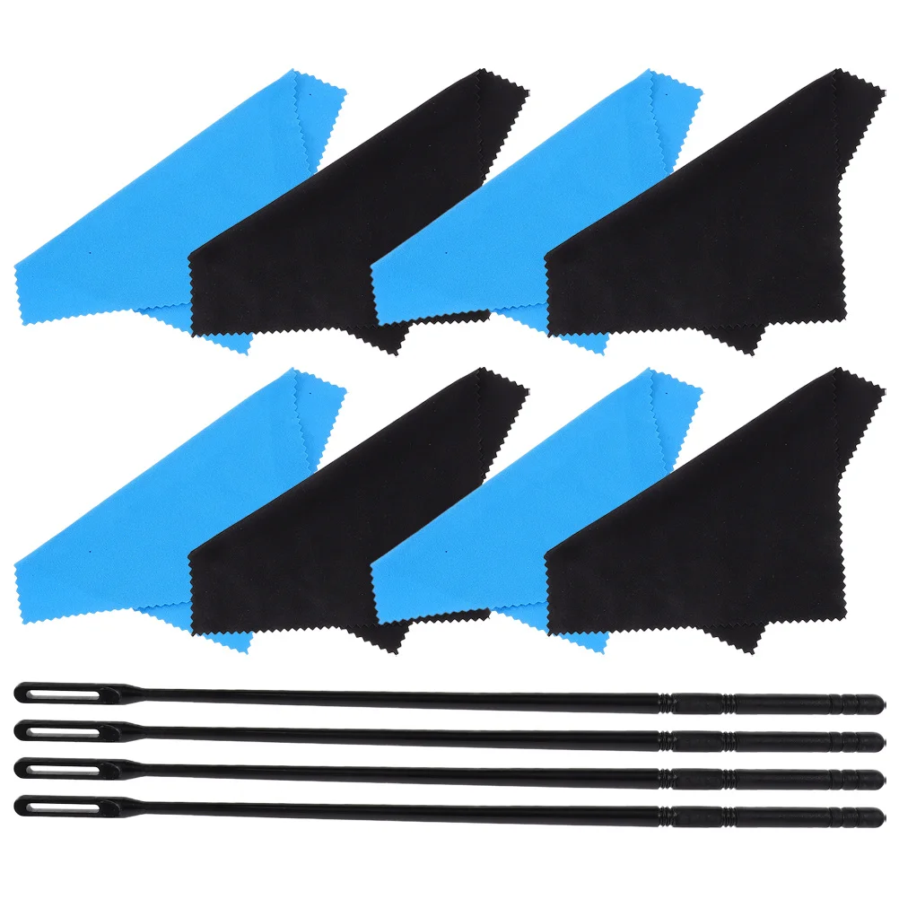 

1 Set Purple Flute Cloth With Rod For Instrument Reusable Maintenance Tool Flute Cleaning Tools Saxophone Care Cloth Clarinet