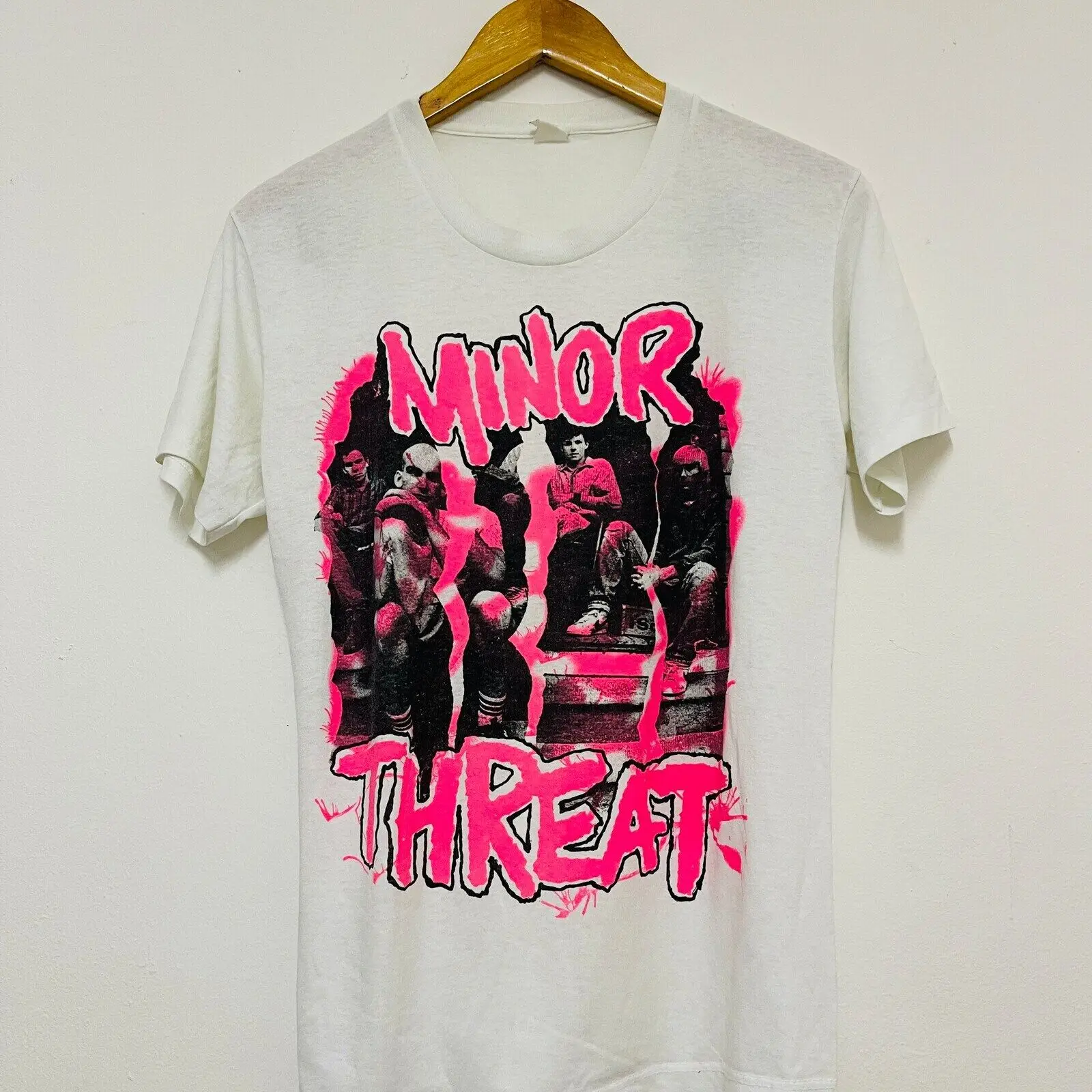 Vintage 80’s Minor Threat Handprinted Hardcore Punk Band T-Shirt / Hardcore Punk