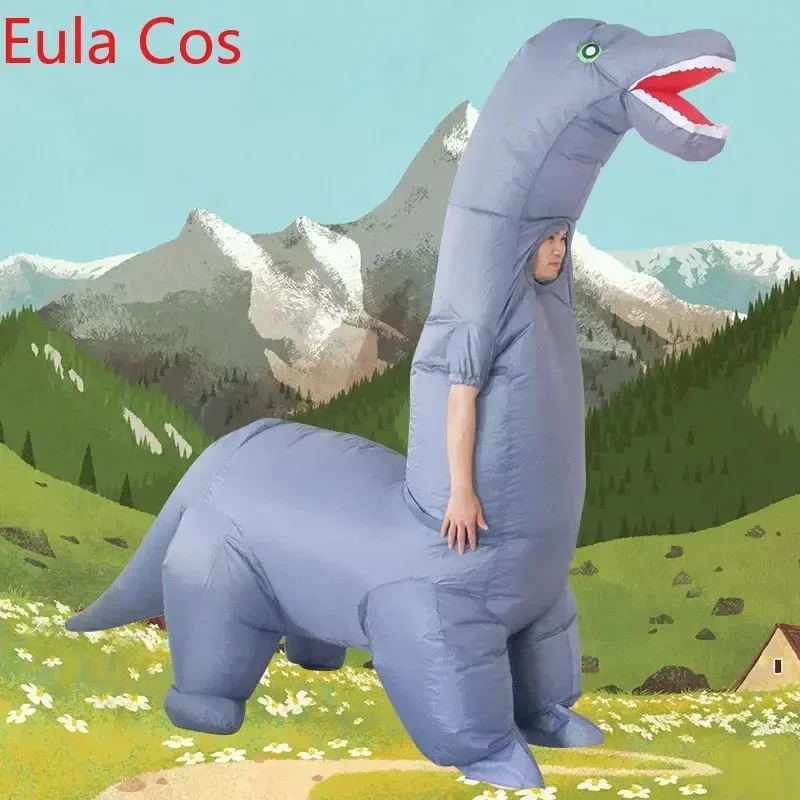 

2025 New Inflatable Dinosaur Costume Adult Diplodocus Dino Costume Blow Up Halloween Costumes for Adults Height 150-190cm