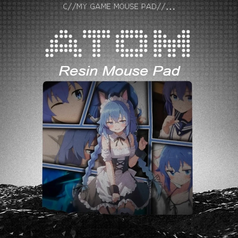

ATOM Anime Themed Custom Resin Mouse Pad Crystal Snow Sand Fog Textures Waterproof Surface for FPS Gaming Desk Pad PC Mouse Pad