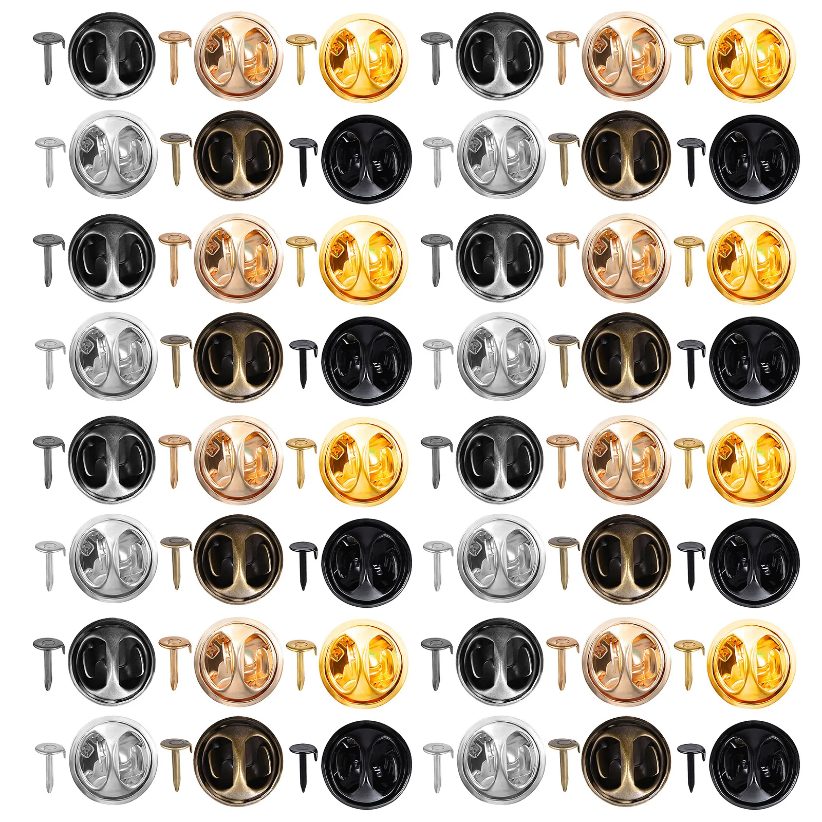 

120Sets Metal Pin Backs Butterfly Clutch Sturdy Lightweight Locking Clasps for Tie Tacks Badges DIY Crafts Making Accessories