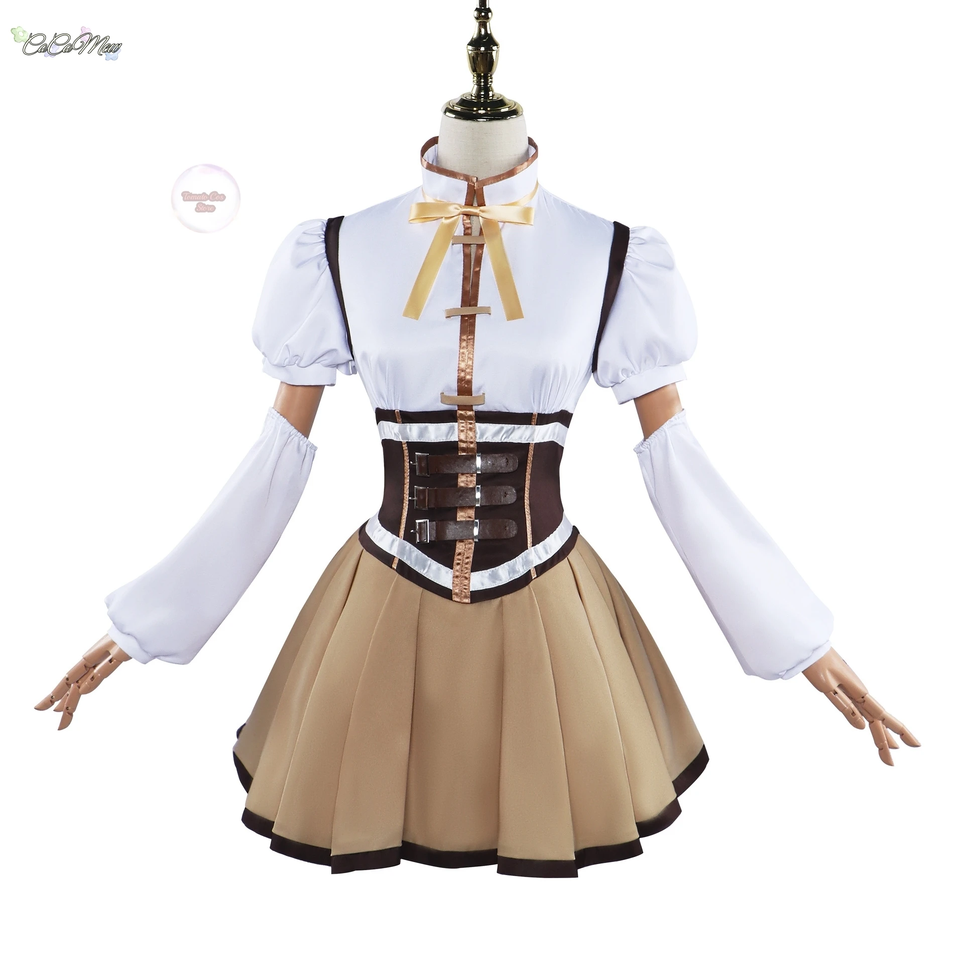 En Stock XS-3XL Tomoe Mami Cosplay Puella Magi Madoka Magica combate peluca sombrero Anime uniforme de fiesta de Halloween para mujeres