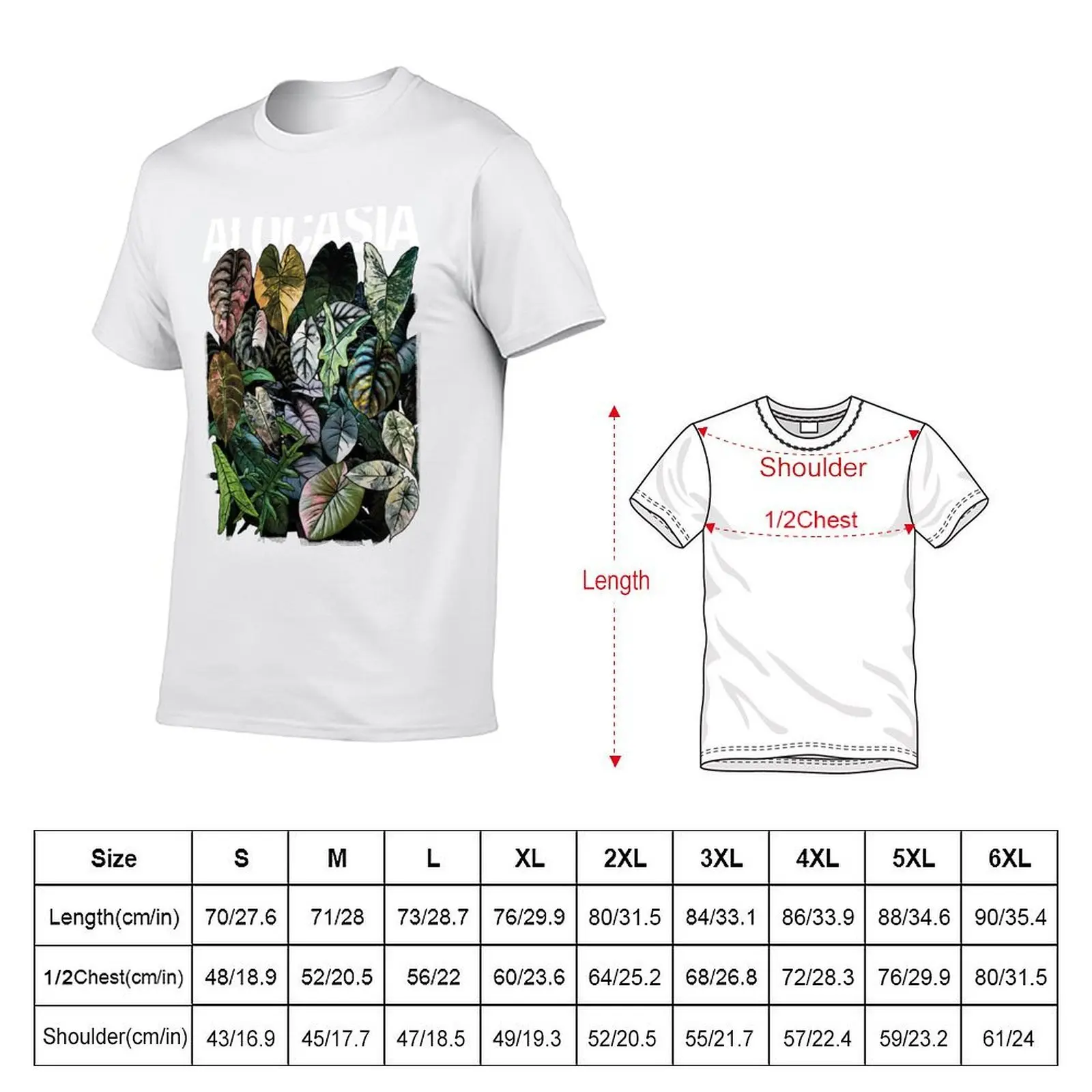 ALOCASIA JUNGLE Variegated T-Shirt cotton t shirts high quality man t shirts graphic T-Shirt