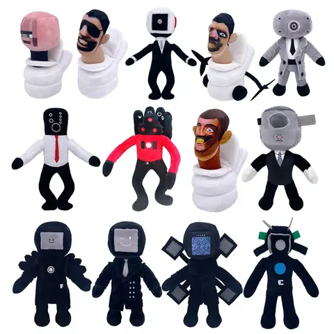 Ny rolig Skibidi toalett plyschleksak tecknade dockor Speakerman plysch fylld mjukisdjur tecknad docka julfödelsedagspresent till barn 10 best sales bambam plysch - №2