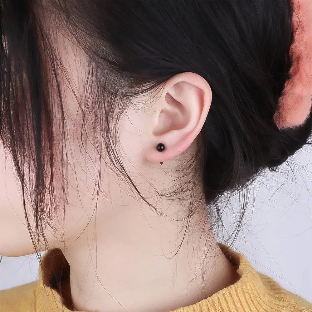 Gothic Spike Cone Tip Women Men Fashion Jewelry Ear Stud Piercing Earrings Titanium Steel