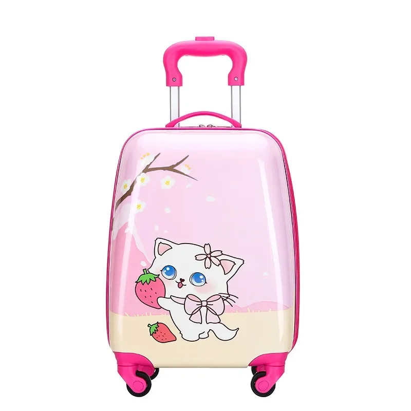 2025 New 18-inch Cartoon Cute Universal Wheel Square Schoolbag for Primary School Students Luggage Luggage Suitcase