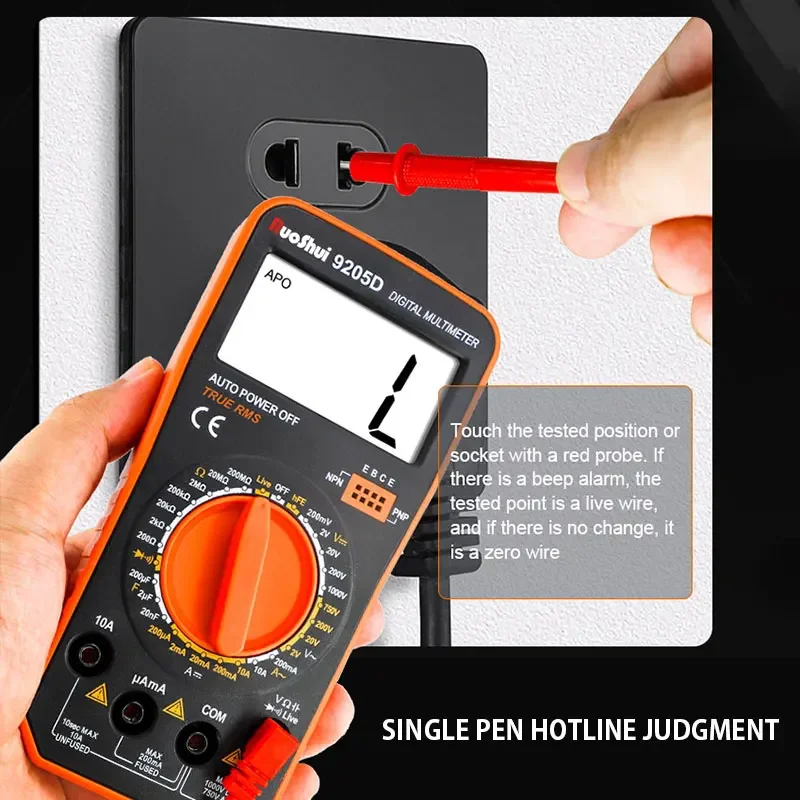 Digital Multimeter Electrician Tester Tools 9205D Inductance 20H High Precision Capacimeter New Large Screen Auto Range Tester