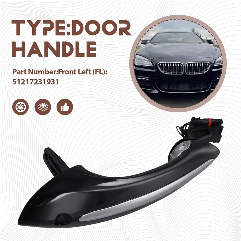 

Left Door Handle For BMW F07 F10 F11 F06 F12 F13 F01 F02 F03 F04 LHD