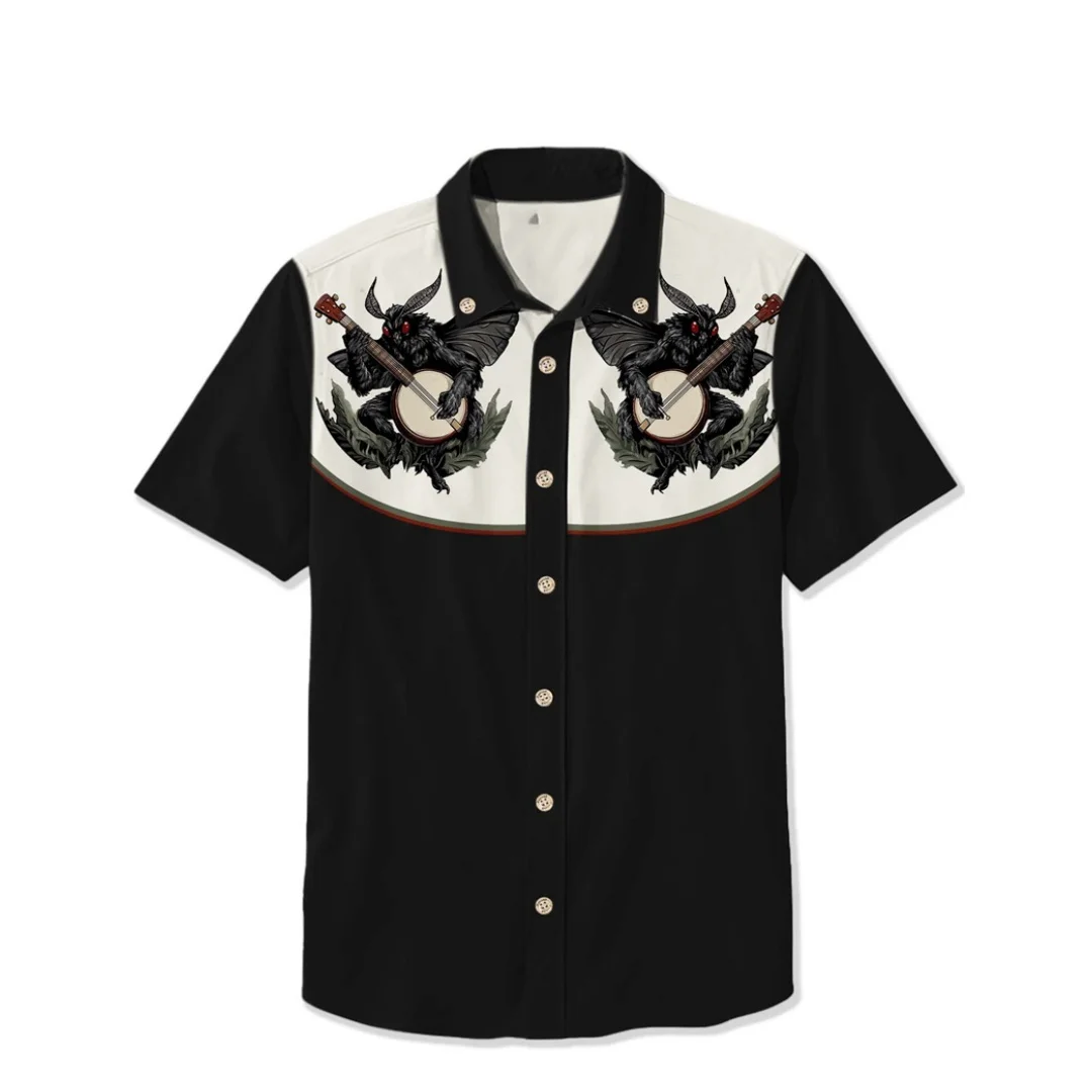 

shirts for man Retro 3D men's Street shirt Fashionable Short Sleeved shirt men's Fashion trend Hawaiian shirt y2k men's Clothing