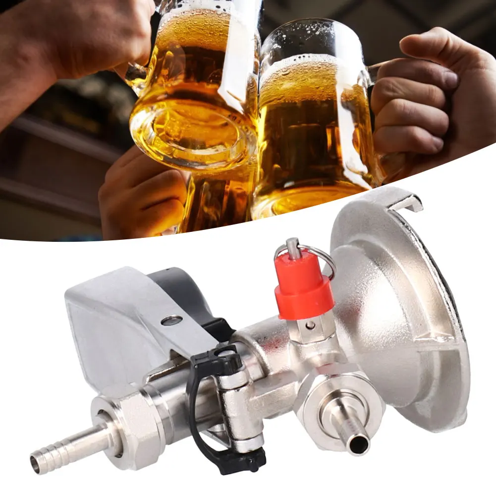 

G5/8 A Type Stainless Steel Beer Keg Tap Distributor Coupler with Relief Valve Brewing Accessory Stainless Steel Keg Coupler