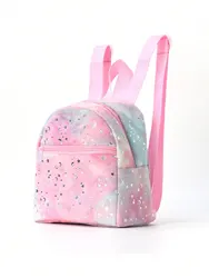 1 PC Mini Cute Star Moon Print Soft Plush Kids Backpack Suitable for Outdoor Travel Daily Use Holiday Gift School Students