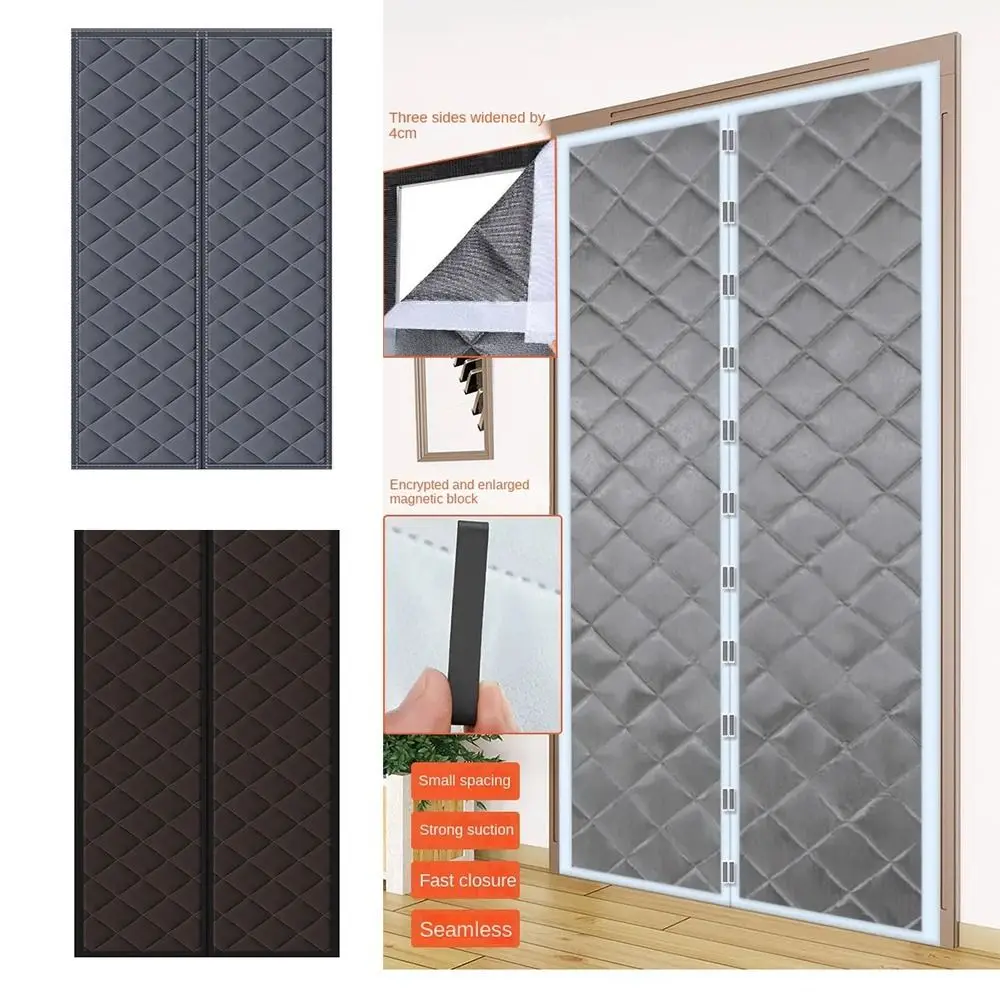 Magnetic Winter Door Curtain Block Cold Sound Self Absorbing Door Cover Curtain Keep Warm Thicken Coldproof Door Screen