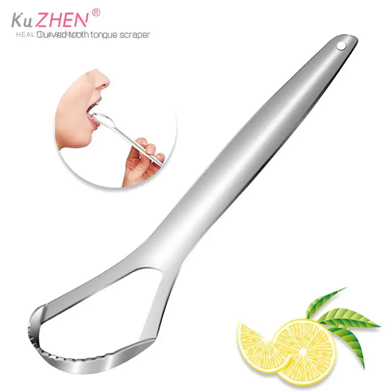 1PC Tongue Scraper Cleaner  Surgical Grade Pro Eliminate Bad Breath Stainless Steel Metal Tongue Brush Dental Kit For Adults