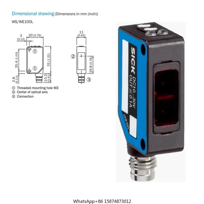 

SICK 6030716 WS/WE100L-F2231 Photoelectric sensor high quality