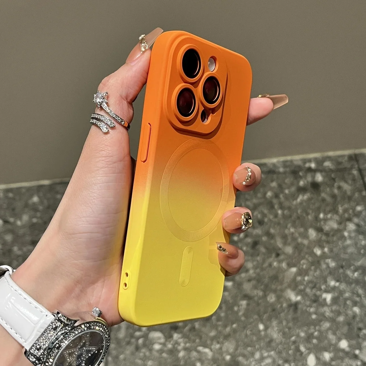 Gradient colour magnetic liquid silicone iPhone 15 case 14plus new 13 promax drop protection 12 lens protection 11 Premium Sense