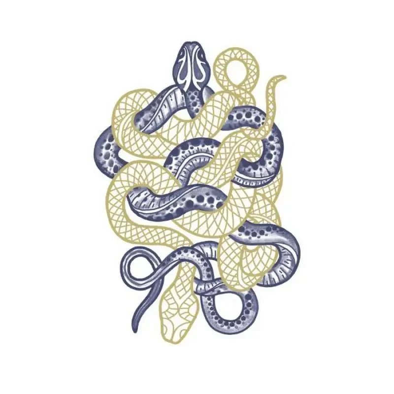 

Japanese Ukiyo E Snake Tattoo Body Sticker Big Size Temporary Tattoos Waterproof Fake Tatoo Body Tatto Art Sticker for Woman Man