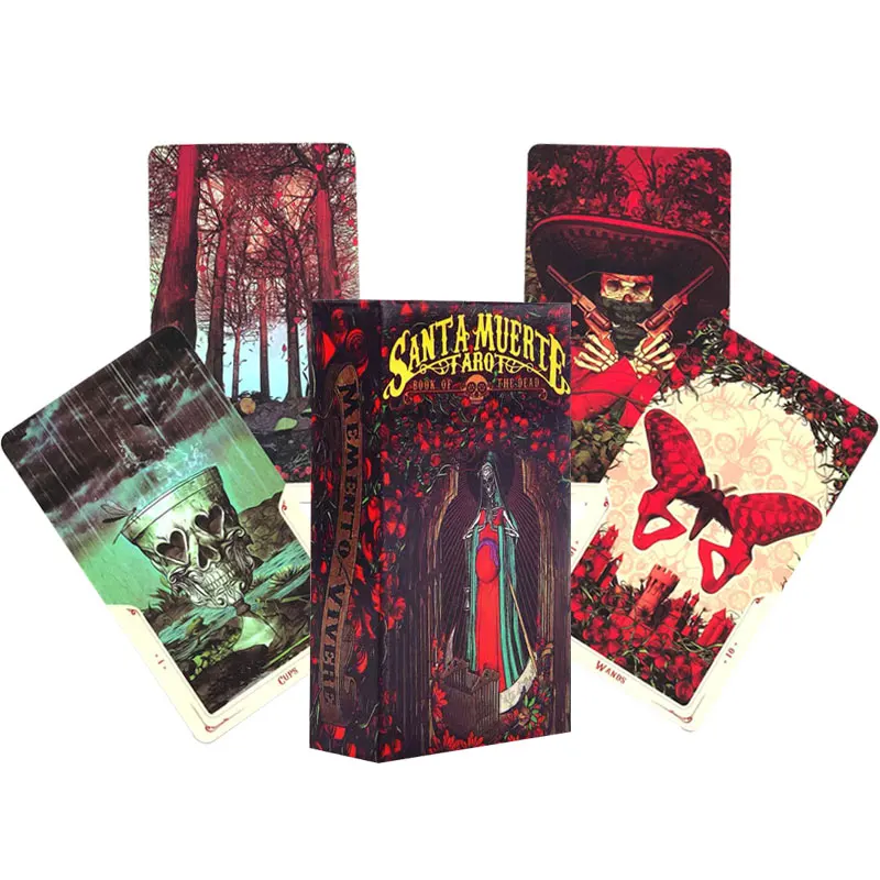 Hot sales Santa Muerte Tarot Oracle Tarot Card Fate Divination Prophecy Card Family Party Game Tarot 78 Card Deck PDF Guide