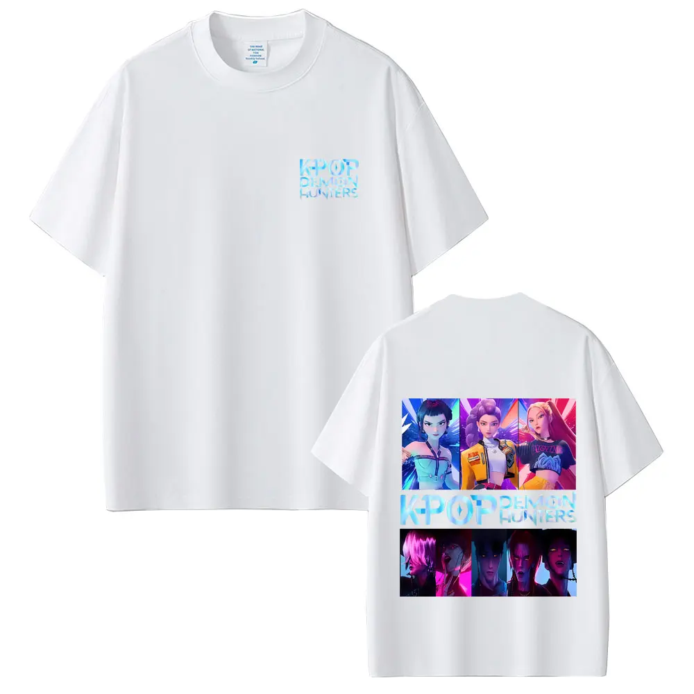 

Cartoon Movie KPop Demon Hunters Saja Boys Rumi Mira Zoey Graphic T-shirt Men Women Fashion Casual Oversized Short Sleeve Tshirt