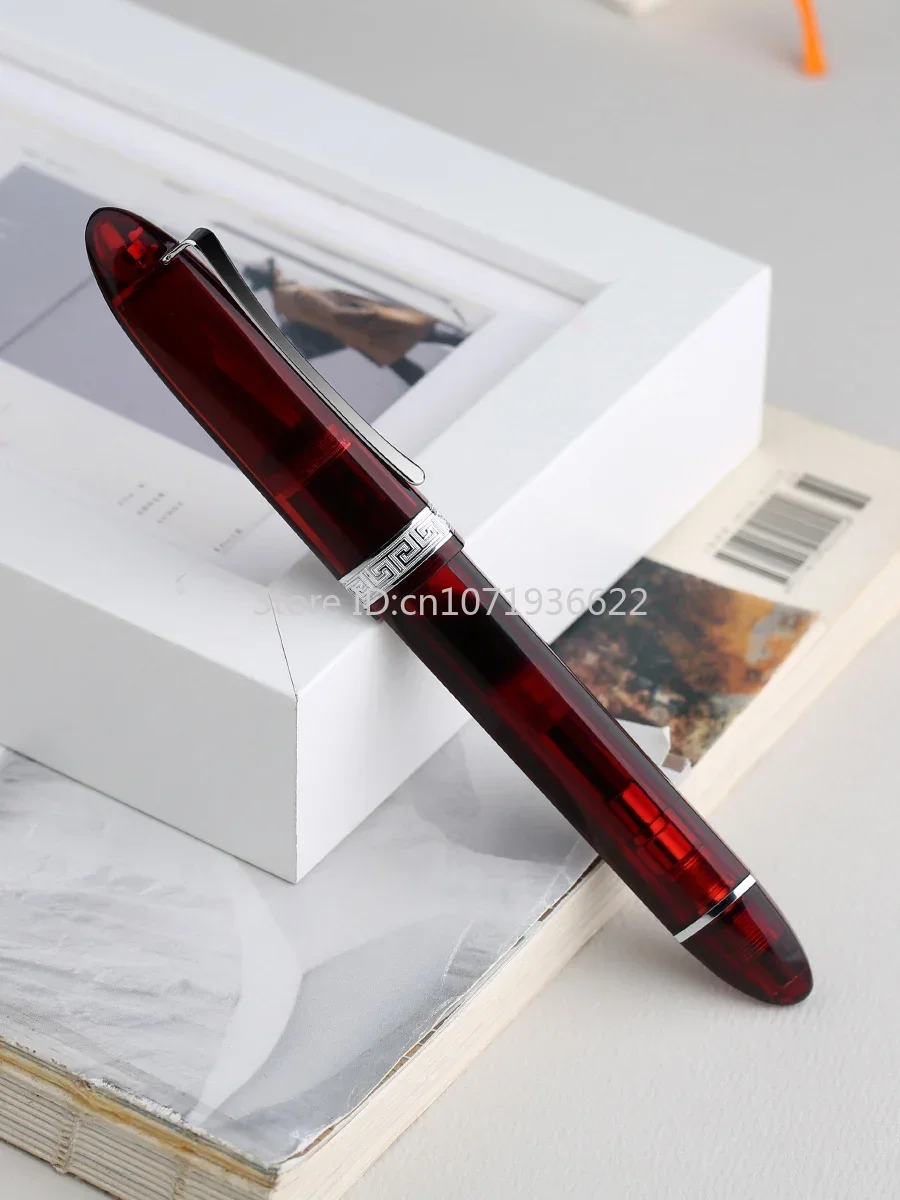 Limited Color Majohn V60 Transparent Triangular Piston Resin Fountain Pen Writing Pen School Business Stationery Supplies Gift