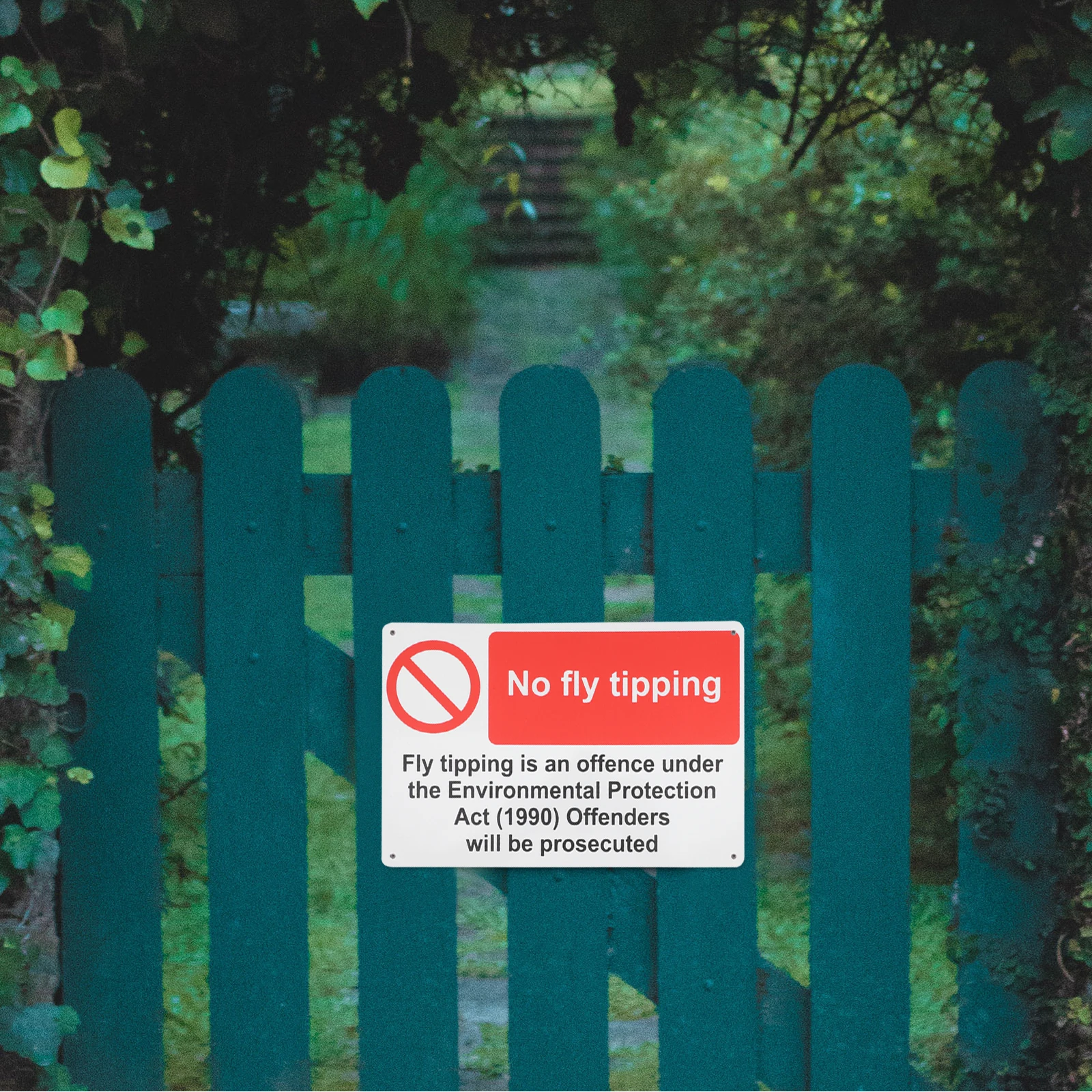 

1pc Durable Iron Dumping Outdoor Waterproof Robust Warning For Home Metal Littering Replacement Sturdy Outdoor No Littering