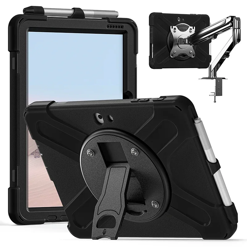 Case For Microsoft Surface Go 1 2 3 4 10.5 Tablet Case Kickstand Holder 360 Rotating Disk 4 Mounting Hole Protective Cover