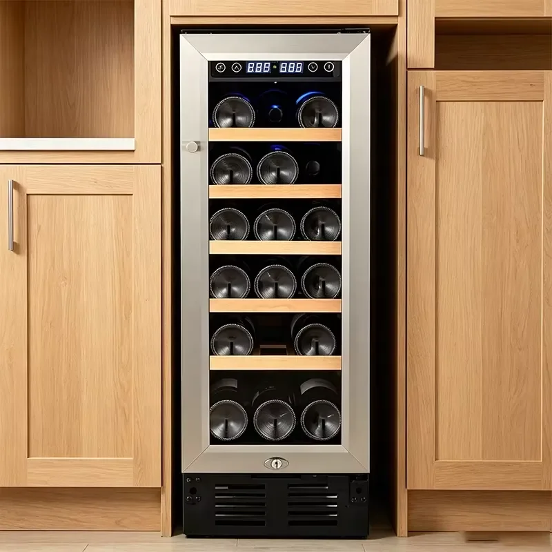 JiuFu Small Compressor Wine Cellar Cabinet Temperature Control Stainless Steel Bottle Cooler Led Lights Wine Cellar