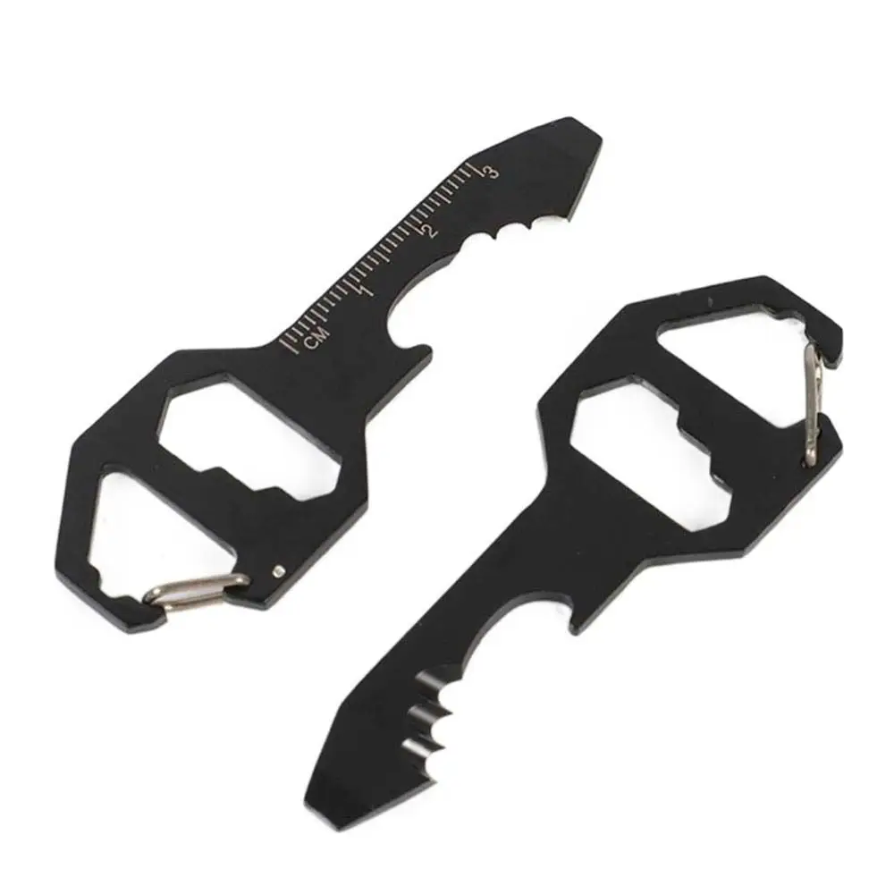

6 in 1 Multi-use Mini Tool Screwdriver Bottle Opener Utility Gadget Wrench Measuring Ruler Multi Tool Keychain Pendant