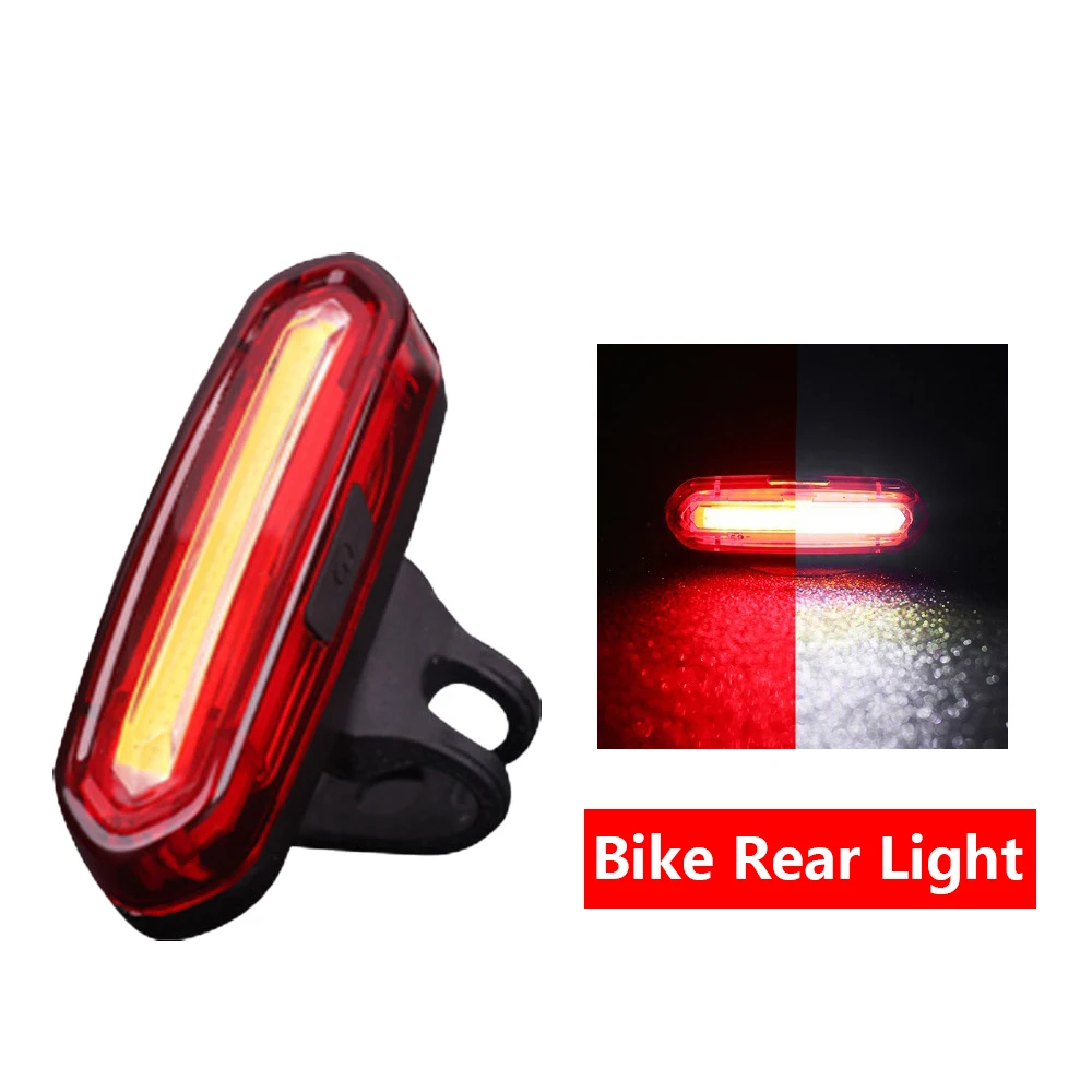 Mountain Bike Usb Rechargeable Cob Tail Light Night Riding Warning Light Cycling Led Rear Tail Wolf Star