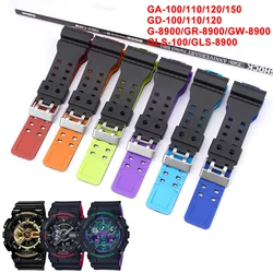 Resin Strap for Casio G-Shock GA-100/110/120/150/300/400/700 GD-100/110/120 G-8900 GLS-100 Silicone 16mm Accessories Watch Band