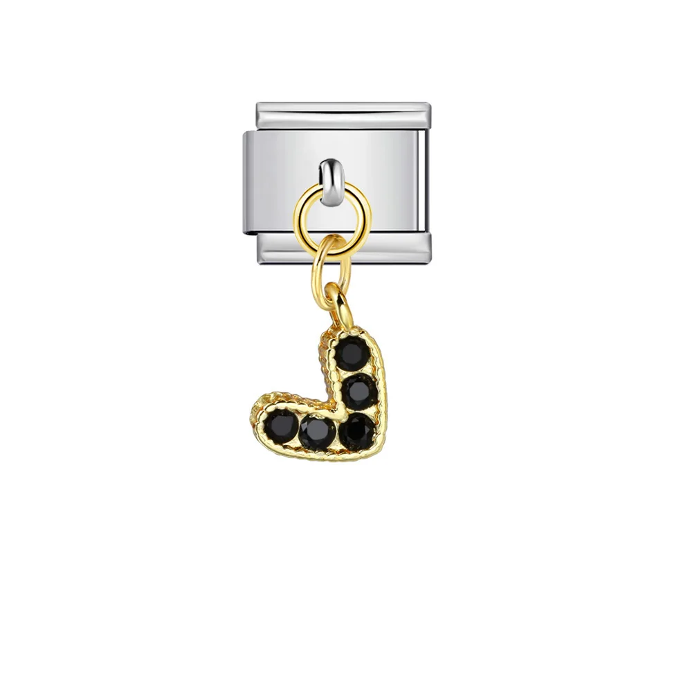 Y2k Bunter Herz-Anhänger mit CZ-Steinchen, Modischer Italienischer Charm-Anhänger, Passend für 9mm Edelstahl-Armbänder, DIY-Schmuckherstellung – Detail 5