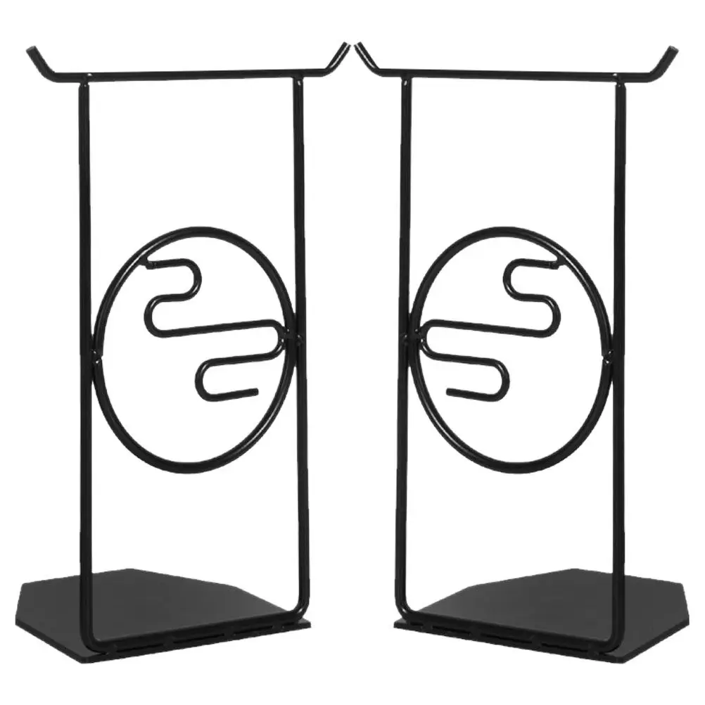 2Pcs Bookends Metal Iron Decorative Book Holders for Study Office Shelves Desktop Book Organizer Heavy Duty Reading File Stand