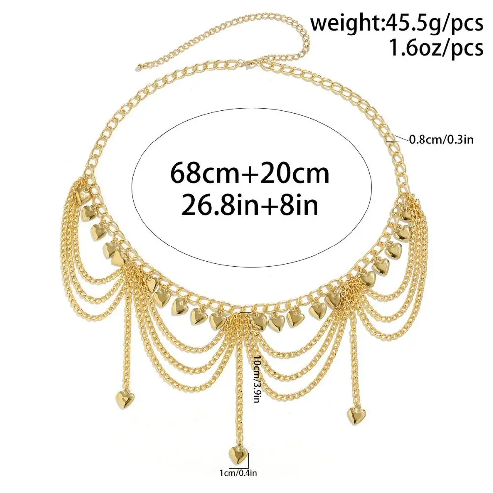 Summer Body Jewelry Metal Body Chain Gold Belt Pearl Tassel Waist Chain Waist Jewelry Ethnic Style Beach Accessories